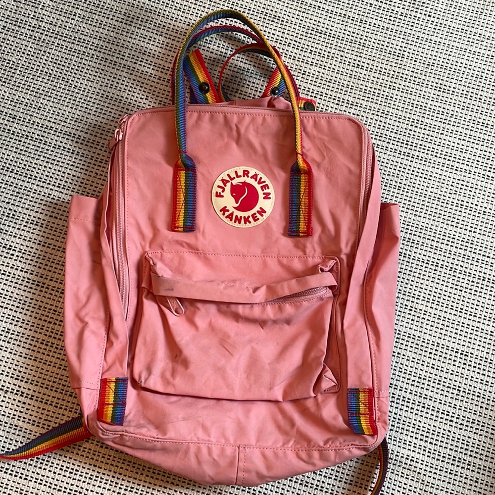 Fjallraven rainbow mini backpack pink